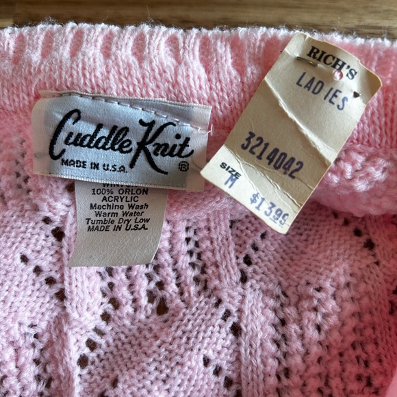 Cuddle Knit vintage 60’s pin up cardigan size M in barbie bubblegum pink NWT - Picture 7 of 9